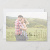 Calligrafie Vellum Simple Elegant Photo QR Code Save The Date (Voorkant)