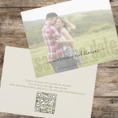 Calligrafie Vellum Simple Elegant Photo QR Code Save The Date