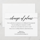 Calligrafie Verandering van plannen Nieuwe Kaart v (Voorkant / Achterkant)