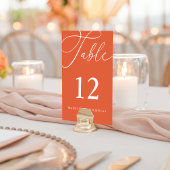 Calligrafie Verona Sunset Oranje bruiloft Kaart