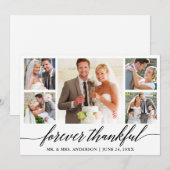 Calligrafie voor ooit Thankful 5 Fotohuwelijk Bedankkaart (Voorkant / Achterkant)