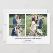 Calligrafie voor ooit Thankful Wedding 4 Foto's Bedankkaart (Achterkant)