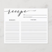 Calligrafie Vrijgezellenfeest Recipe Kaart (Voorkant)