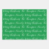 Calligrafie Vroegere kerst en aangepaste tekst Inpakpapier Vel (Voorkant 3)