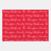 Calligrafie Vroegere kerst en aangepaste tekst Inpakpapier Vel (Voorkant 2)