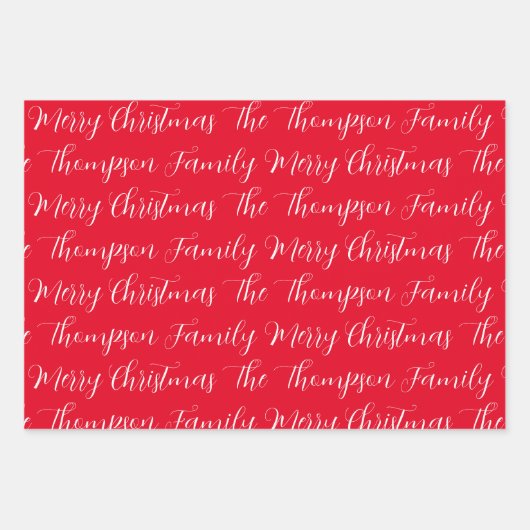 Calligrafie Vroegere kerst en aangepaste tekst Inpakpapier Vel (Voorkant 2)