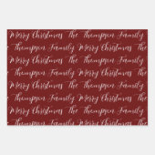 Calligrafie Vroegere kerst en aangepaste tekst Inpakpapier Vel (Voorkant)