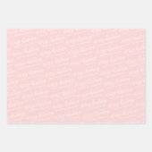 Calligrafie Vroegere kerstfamilie Pastel Roze Inpakpapier Vel (Voorkant 2)