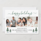 Calligrafie Waterverf Green Pines 3 Foto Feestdagenkaart (Voorkant)