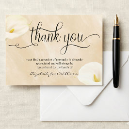 Calligrafie Waterverf Lelies Funeral Bedankt