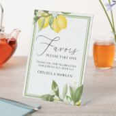 Calligrafie Waterverf Lemons Wedding Favor Reclamebord Met Voetstuk (Insitu)