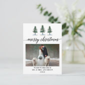 Calligrafie Waterverf Pines Weddenschap Foto Briefkaart (Staand voorkant)