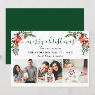 Calligrafie Waterverf Winter Floral 3 Foto Feestdagenkaart