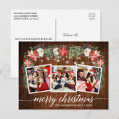 Calligrafie Waterverf WinterFloral 3 Foto Briefkaart (Voorkant / Achterkant)