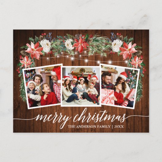 Calligrafie Waterverf WinterFloral 3 Foto Briefkaart (Voorkant)