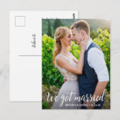 Calligrafie we hebben een huwelijkskoppel foto briefkaart (Voorkant / Achterkant)