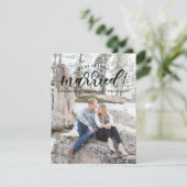 Calligrafie We worden getrouwd met Save the Date (Staand voorkant)