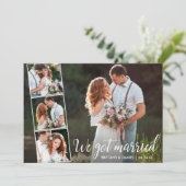 Calligrafie We zijn getrouwd 4 Foto Aankondiging (Staand voorkant)