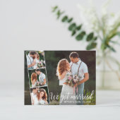 Calligrafie We zijn getrouwd 4 Foto Briefkaart (Staand voorkant)