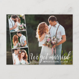 Calligrafie We zijn getrouwd 4 Foto Briefkaart