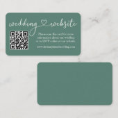 Calligrafie Web QR Eucalyptus Green Informatiekaartje (Voorkant / Achterkant)