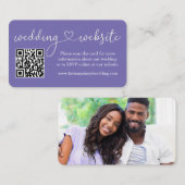 Calligrafie Web QR Foto Periwinkle Informatiekaartje (Voorkant / Achterkant)