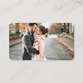 Calligrafie Web QR Photo Dusty Roos Heart Wedding Informatiekaartje (Achterkant)