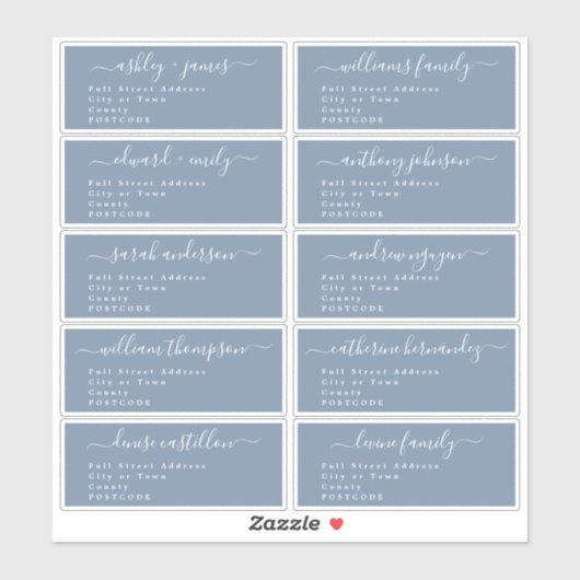 Calligrafie-weddenschap Adresetiketten UK Layout Sticker (Vel)