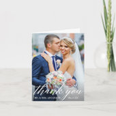 Calligrafie Weddenschap Bride Groom Foto Note Bedankkaart (Voorkant)