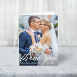 Calligrafie Weddenschap Bride Groom Foto Note Bedankkaart<br><div class="desc">Moderne kalligrafie-weddenschap en bruidefoto Dank je gevouwen notitie Kaart</div>