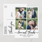 Calligrafie Weddenschap Collage 4 Foto Hartelijk d Briefkaart (Voorkant / Achterkant)