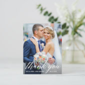 Calligrafie Weddenschap Foto Bride Groom Hartelijk Briefkaart (Staand voorkant)