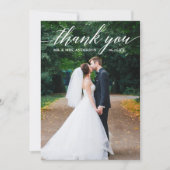 Calligrafie Weddenschap Foto Elegant Bedankkaart (Voorkant)