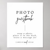 Calligrafie Weddenschap Foto Guestbook Poster (Voorkant)