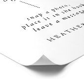 Calligrafie Weddenschap Foto Guestbook Sign Poster (Hoek)