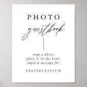 Calligrafie Weddenschap Foto Guestbook Sign Poster (Voorkant)