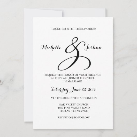 Calligrafie-weddenschap Kaart (Voorkant)