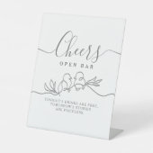 Calligrafie-weddenschap open balk reclamebord met voetstuk (Voorkant)