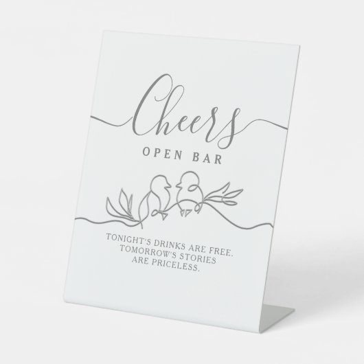 Calligrafie-weddenschap open balk reclamebord met voetstuk (Voorkant)