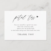 Calligrafie-weddenschap Verstuur Petal TossCards Informatiekaartje (Voorkant)