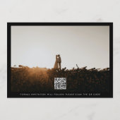 Calligrafie Weddenschap Zwart en Witte QR Code Fot Save The Date (Achterkant)
