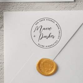 Calligrafie-weddenschappen en retouradres  zelfinktende stempel