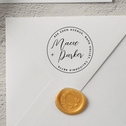 Calligrafie-weddenschappen en retouradres  zelfinktende stempel