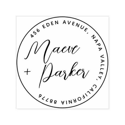 Calligrafie-weddenschappen en retouradres  zelfinktende stempel (Design)