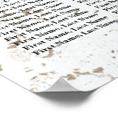 Calligrafie-weddenschappen | Zwart Poster (Hoek)