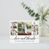 Calligrafie Wedding 5 Foto's en Bedankt Briefkaart (Staand voorkant)