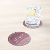 Calligrafie Wedding Cheers Mauve ID771 Ronde Kartonnen Onderzetter (Insitu)