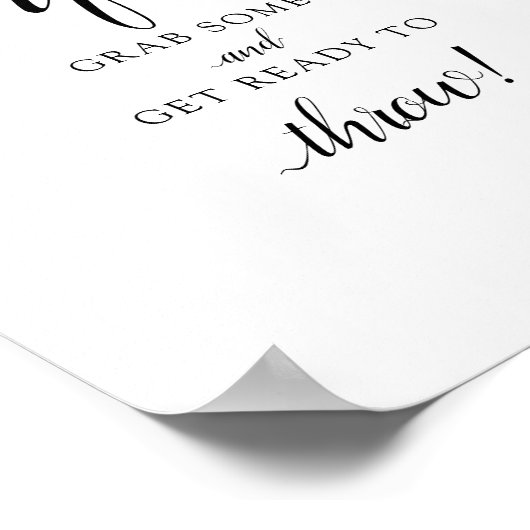 Calligrafie Wedding "Confetti"-teken Poster (Hoek)