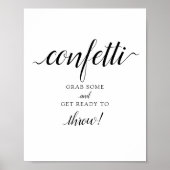 Calligrafie Wedding "Confetti"-teken Poster (Voorkant)