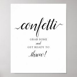 Calligrafie Wedding "Confetti"-teken Poster